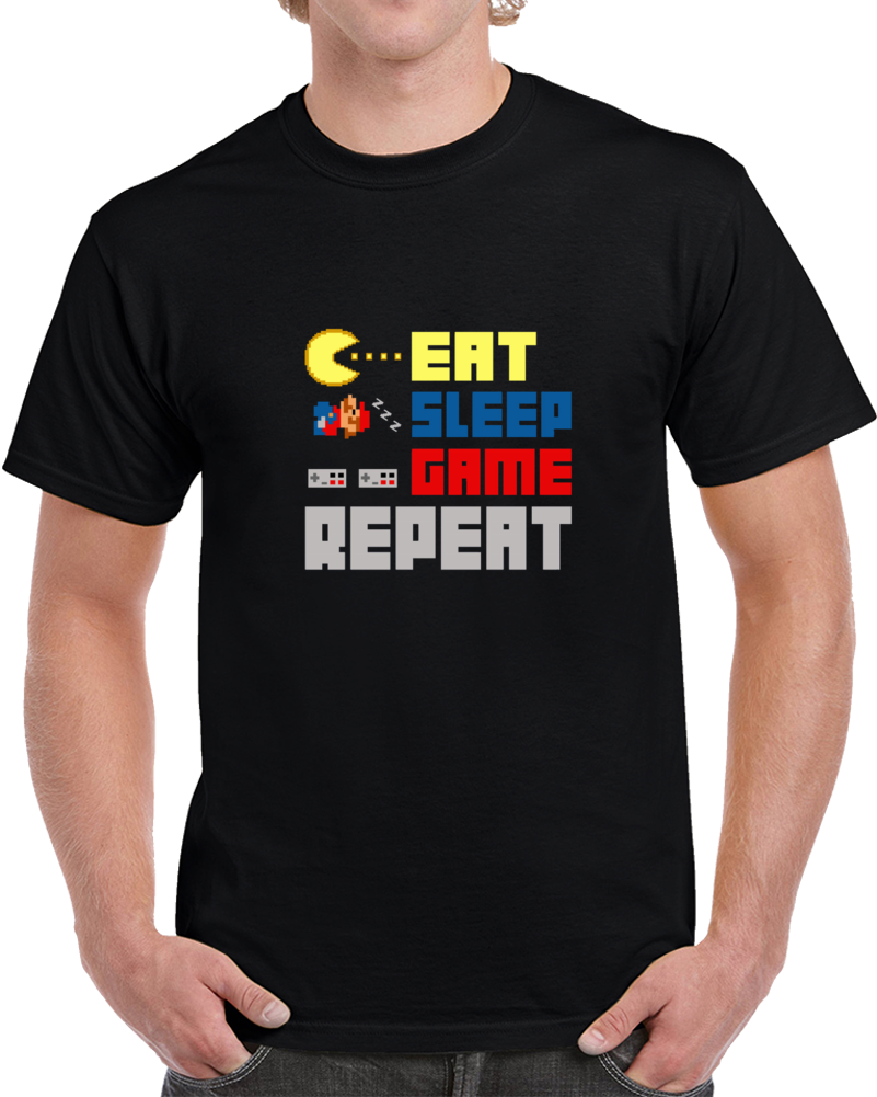 Nintendo Eat Sleep Game Repeat Video Game Gaming Gamer T Shirt