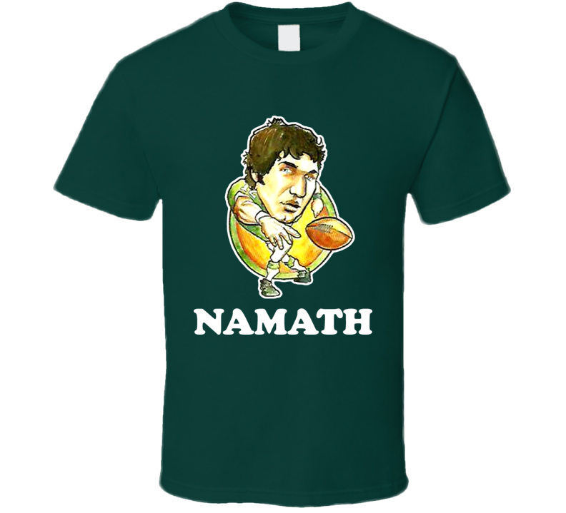 Joe Namath New York Football Legend Caricature Retro T Shirt Joe Namath New York Football Legend Caricature Retro T Shirt