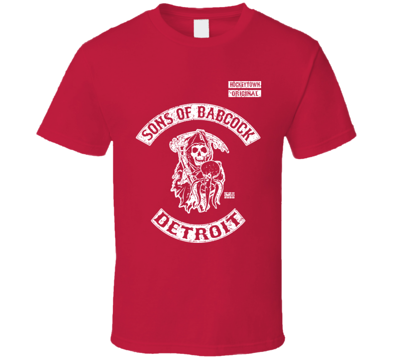 Sons Of Babcock Detroit Hockeytown Red Wings Mike Reaper Biker Hockey T Shirt