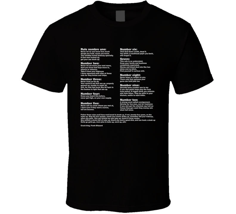 Ten Crack Commandments Biggy Smalls Notorious Rap Hip Hop T Shirt