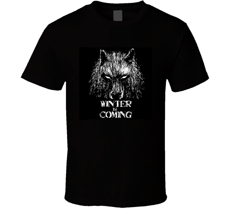 Game Of Thrones Direwolf Winter Is Coming T-Shirt, 100% preshrunk  Cotton 