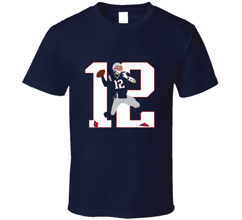 Tom Brady 12 Legend Qb New England Silhouette Football T Shirt Tom Brady 12 Legend Qb New England Silhouette Football T Shirt