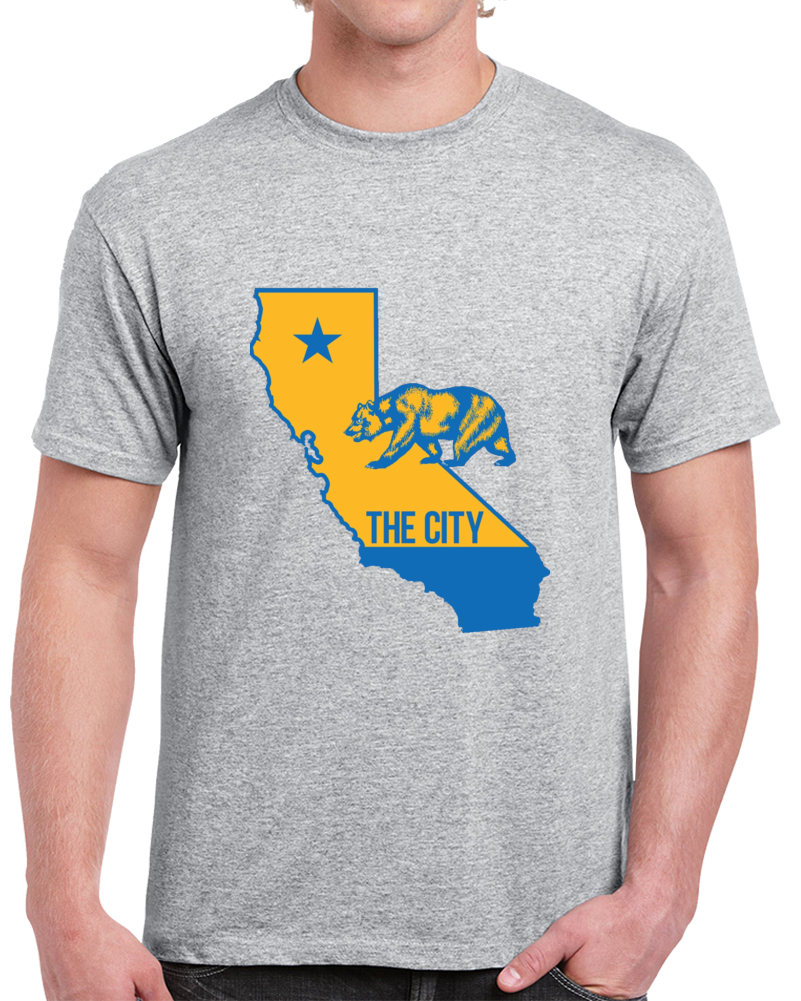 Golden State The City California State Basketball Gray T Shirt Golden State The City California State Basketball Gray T Shirt