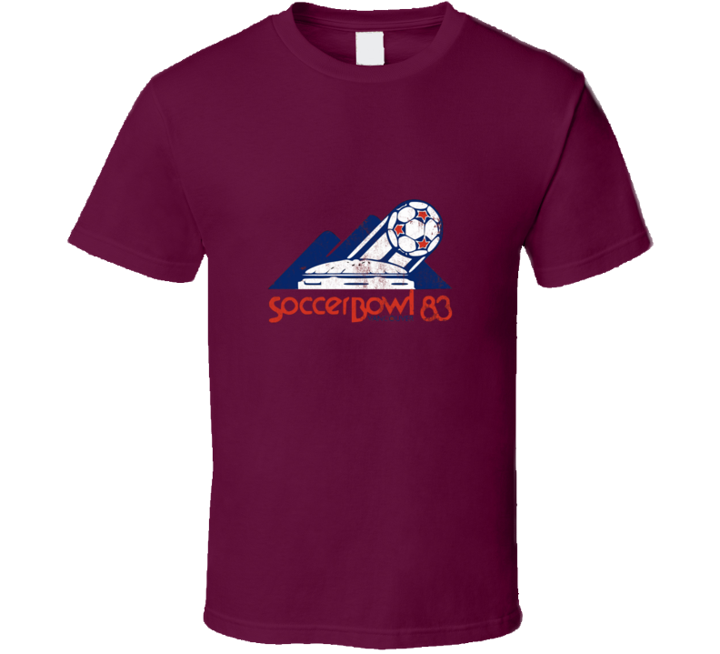 Vancouver Nasl Soccerbowl 1983 Vintage Retro Soccer Burgundy T Shirt