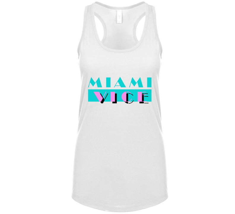 Miami Vice Crockett Vintage Retro 80's Ladies Racerback Tanktop