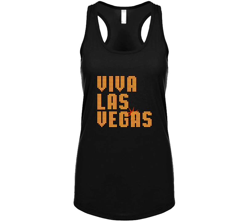 Viva Las Vegas Old Vegas Retro Vintage Lights Nevada Ladies Racerback Tank Top