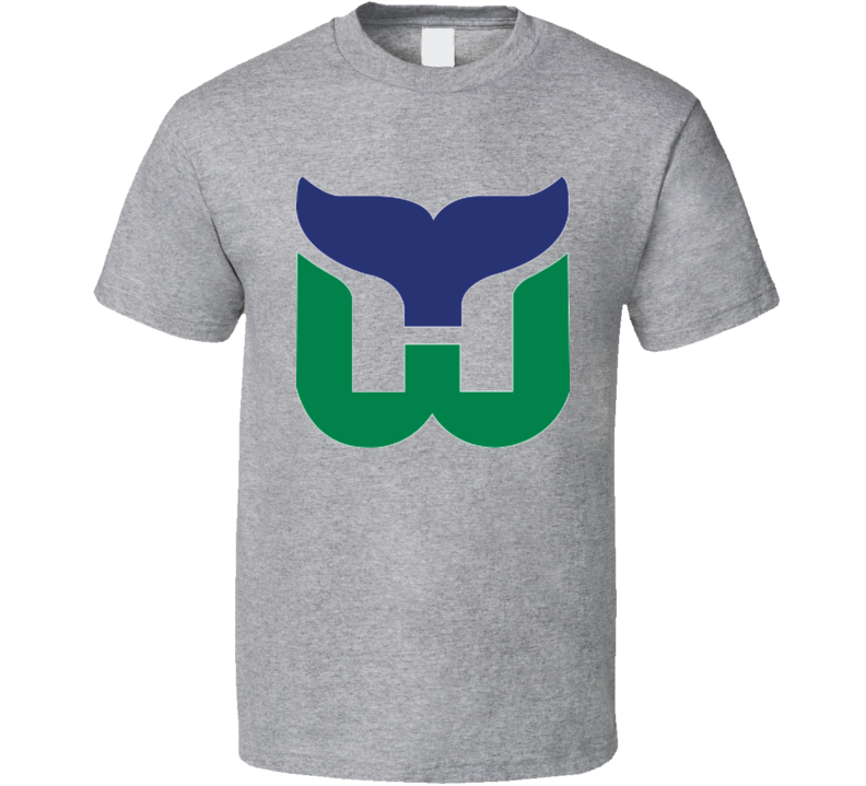 Hartford Whalers Retro Brand Gray Soft Cotton Short Sleeve Hockey T-Shirt  (S) 