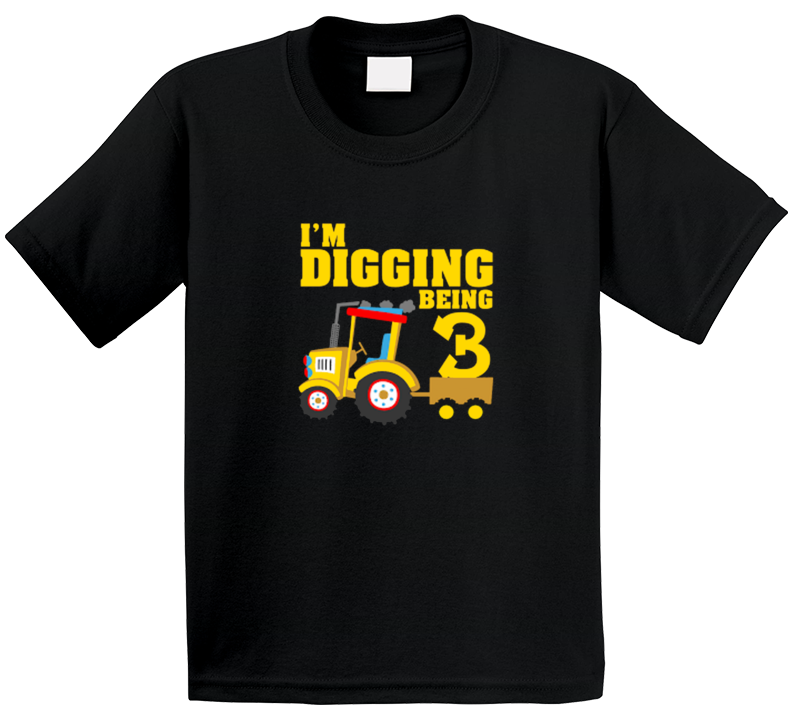3rd Birthday Bulldozer Construction Party Toddler Kids T Shirt 3rd Birthday Bulldozer Construction Party Toddler Kids T Shirt