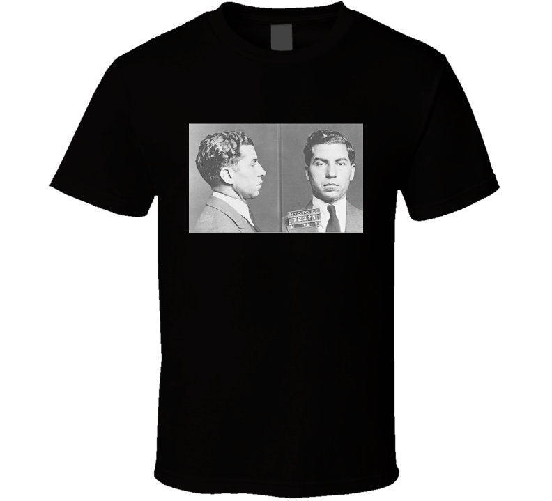 Lucky Luciano Mafia Mobster Gangster Mugshot T Shirt