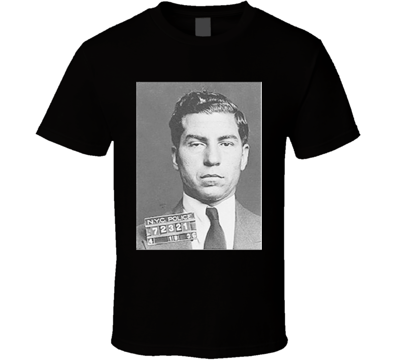 Lucky Luciano Mug Shot Mobster Mafia Gangster T Shirt