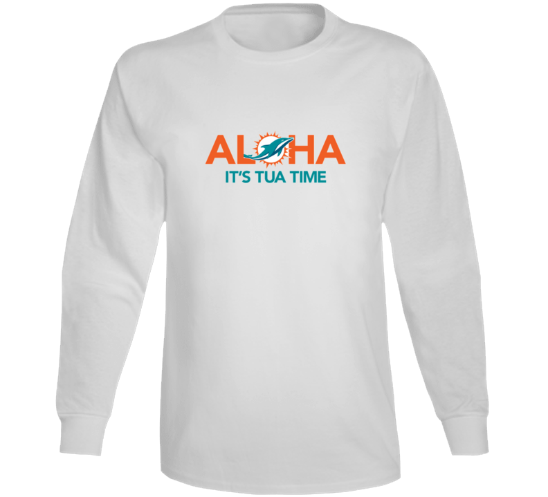 Aloha It's Tua Time Tagovailoa Qb Miami Football Long Sleeve