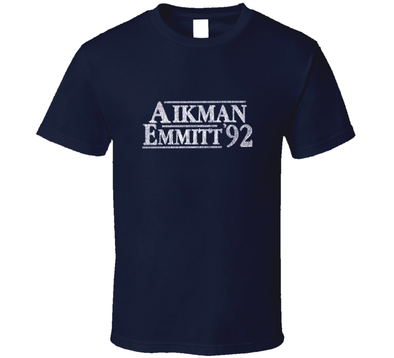 Troy Aikman Emmitt Smith Distressed 92 Election Dallas Football T Shirt Troy Aikman Emmitt Smith Distressed 92 Election Dallas Football T Shirt