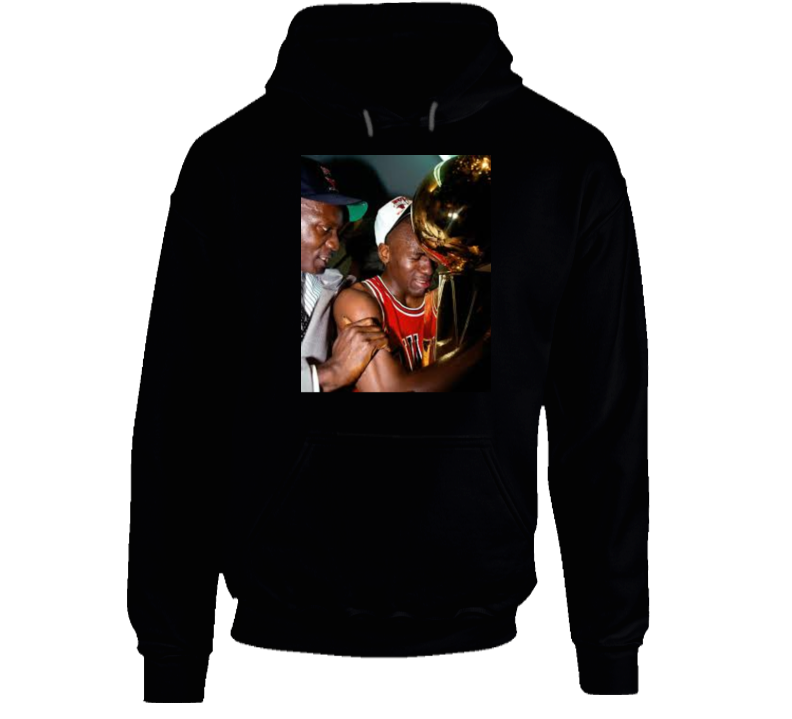 Michael Jordan Crying Trophy Champ Chicago Basetball Hoodie