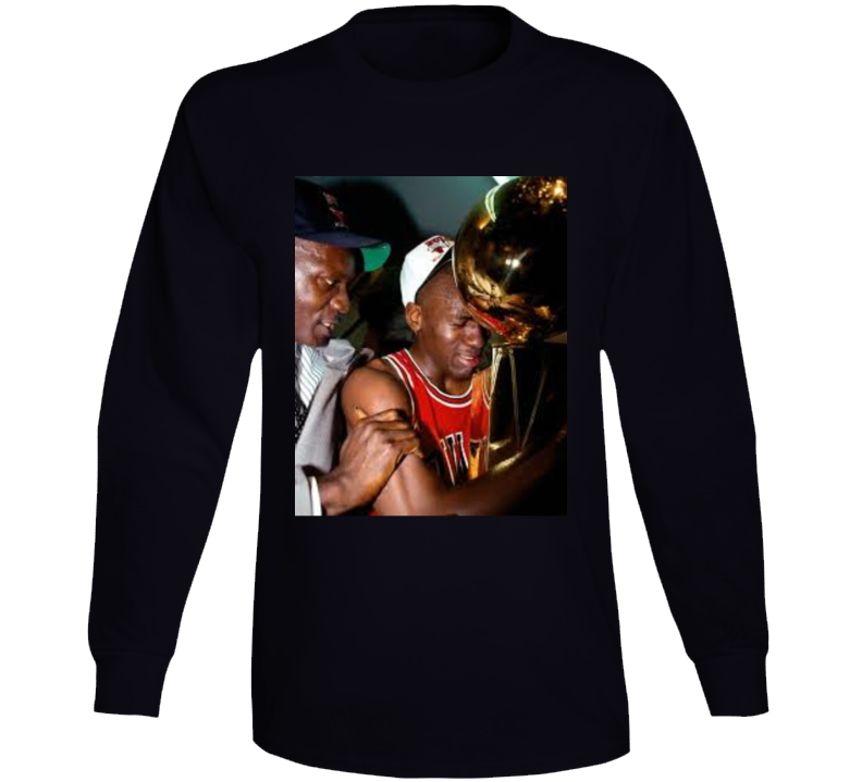 Michael Jordan Crying Trophy Champ Chicago Basetball Long Sleeve