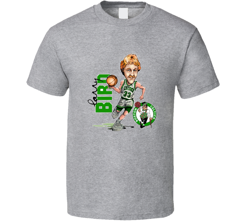 Larry Bird Retro Caricature Boston Basketbal T Shirt