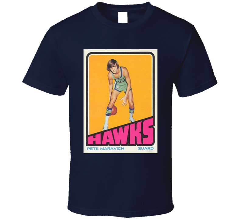 Peter Maravich Atlanta Retro Vintage Basketball Card T Shirt