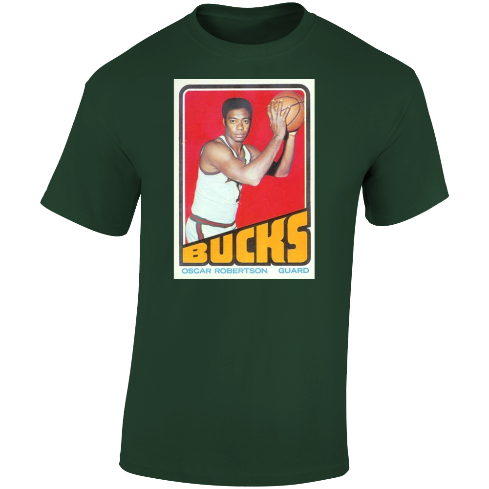 Oscar Robertson Vintage Retro Basketball Card Milwaukee T Shirt