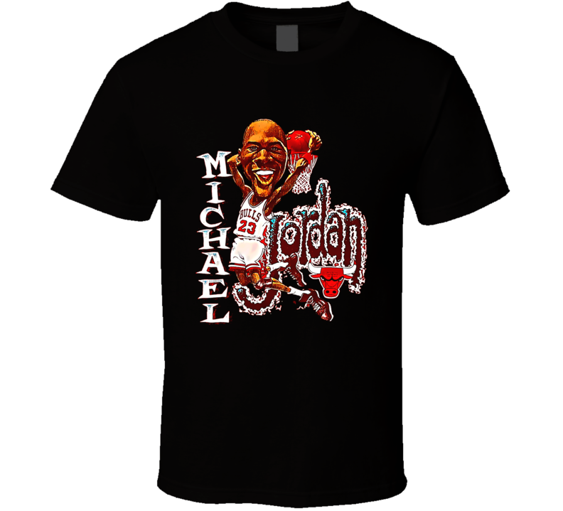 Michael Jordan Chicago Retro Vintage Caricature Basketball T Shirt