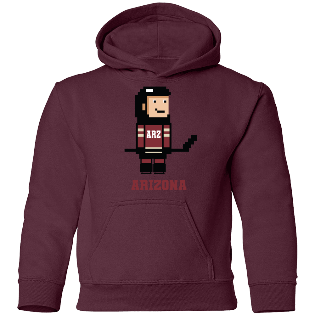 Arizona 8 Bit Hockey Fan Youth Hoodie