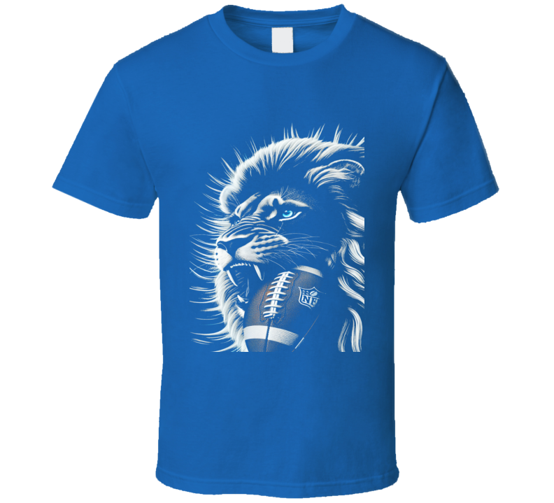 nfl football in lions mouth blue and silver T Shirt nfl football in lions mouth blue and silver T Shirt