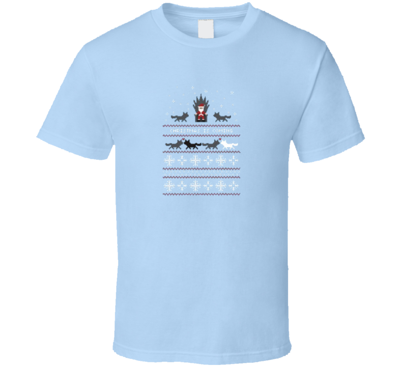 Ugly Christmas Sweater Santana Snowflake Light Blue Topaz Shirt