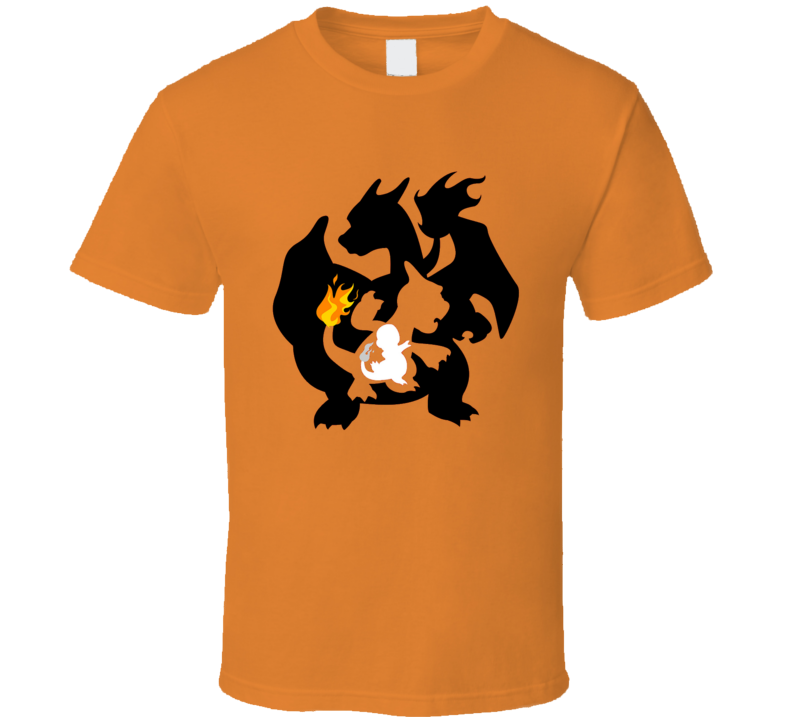 Charmander Charmeleon Charizard Pokemon Graphic T-Shirt Men's Style