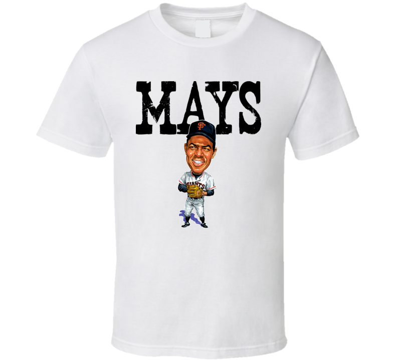 Willie Mays Baseball Caricature Vintage T Shirt