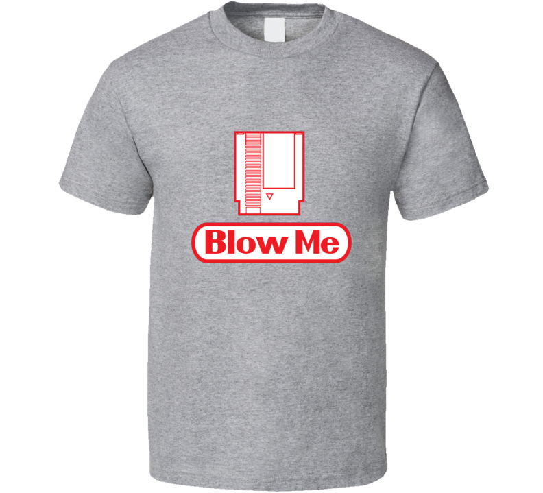 Nintendo Blow me Retro Video Game Funny Vintage T Shirt Cotton